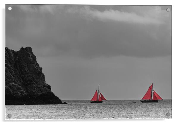 Red Sails Acrylic by Mark S Rosser