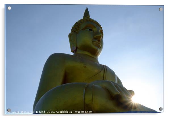 Buddha is watching. Acrylic by George Haddad