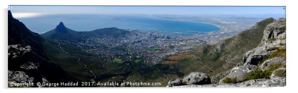 Cape Town City Bowl Acrylic by George Haddad