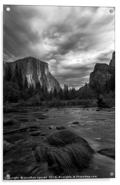 storm over Yosemite Valley BW Acrylic by jonathan nguyen