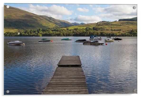 Serene Jetty on Loch Earn Acrylic by Rob Cole