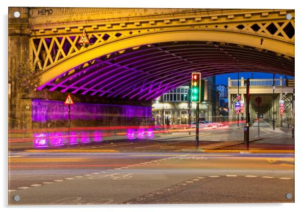 Railway Viaduct, Newcastle upon Tyne Acrylic by Rob Cole