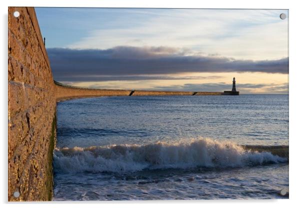 Roker Pier and Lighthouse, Sunderland Acrylic by Rob Cole