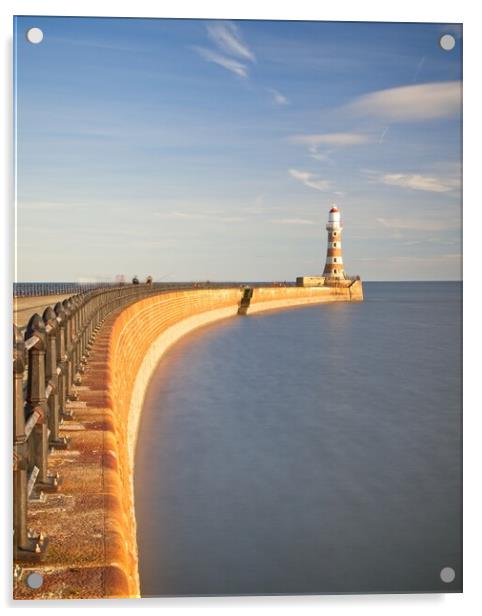 Majestic Roker Lighthouse Acrylic by Rob Cole
