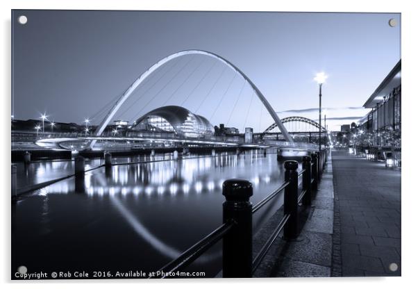 Newcastle-Gateshead Millennium Bridge, Tyne and We Acrylic by Rob Cole