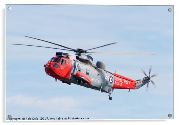 Royal Navy Sea King HU5 Helicopter, Sunderland Air Acrylic by Rob Cole