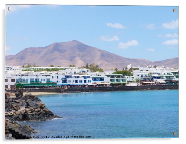 Playa Blanca Seafront, Lanzarote, Spain Acrylic by Rob Cole