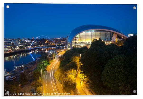 Sage Centre & Millennium Bridge, Newcastle Acrylic by Rob Cole