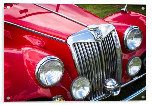 Red MGA Vintage Classic Sports Car Acrylic by Rob Cole