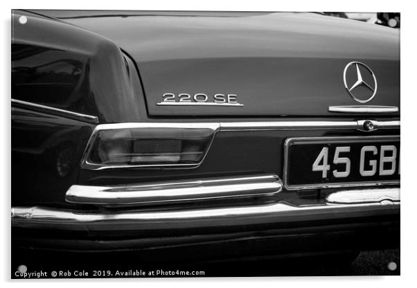 1965 Mercedes 220SE Classic Motor Car Acrylic by Rob Cole