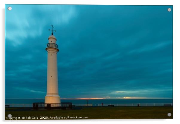 The White Lighthouse, Cliffe Park, Seaburn, Tyne a Acrylic by Rob Cole