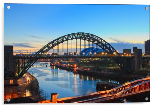 Majestic Tyne Bridge at Dawn Acrylic by Rob Cole