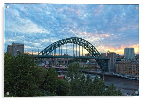 Tyne Bridge Sunset Newcastle-Gateshead Acrylic by Rob Cole