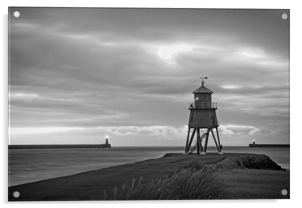 Herd Groyne Lighthouse Sunrise, South Shields Acrylic by Rob Cole