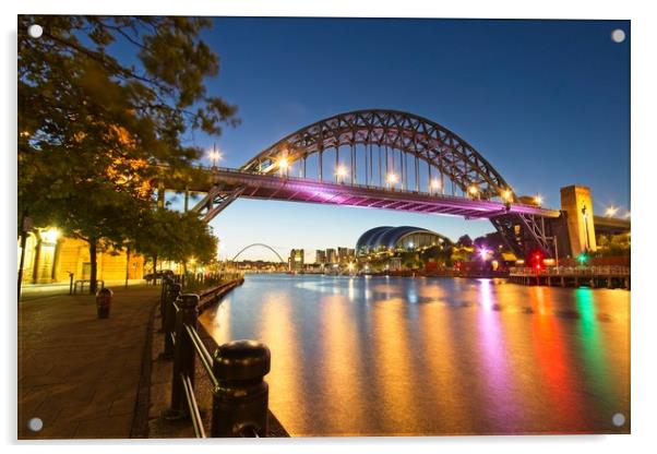 Tyne Bridge at Dawn, Newcastle Acrylic by Rob Cole