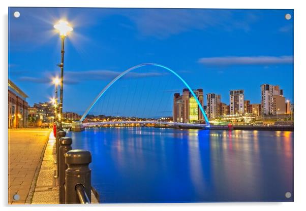 Gateshead Millennium Bridge and Quays Acrylic by Rob Cole
