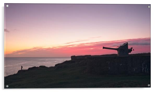Trow Point Big Gun Sunrise Acrylic by Rob Cole