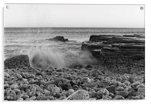 North Sea Waves, Trow Beach Acrylic by Rob Cole