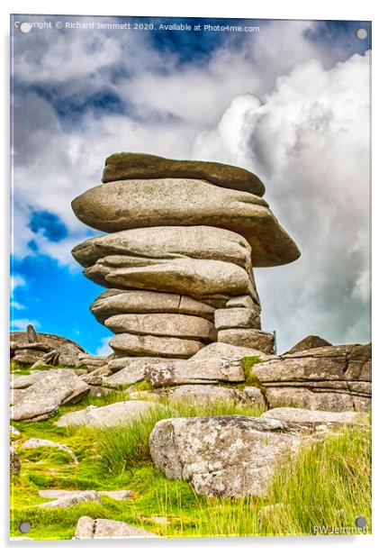 Cheesewring Granite Tor, Bodmin Moor, Cornwall Acrylic by Richard Jemmett