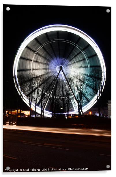 Ferris wheel in motion Acrylic by Gwil Roberts