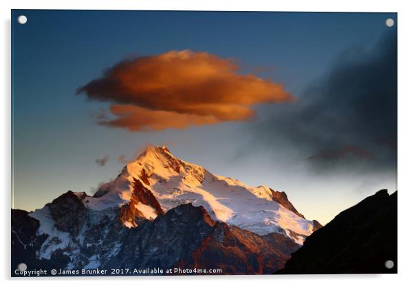 Mt Huayna Potosi at Dawn Cordillera Real Bolivia Acrylic by James Brunker