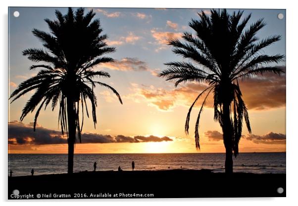 Tenerife Sunset Acrylic by Nymm Gratton