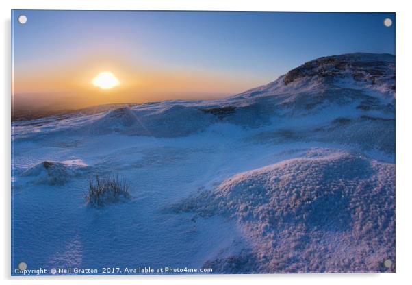 Winter Sunrise at Haytor Acrylic by Nymm Gratton