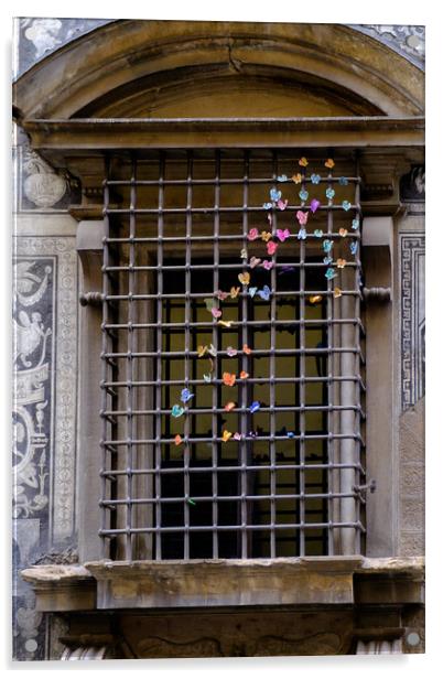 Butterflies in the window Acrylic by Ranko Dokmanovic