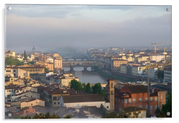 Florence in the fog Acrylic by Ranko Dokmanovic