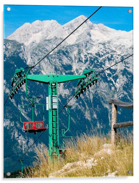 Mountain ski lift Acrylic by Ranko Dokmanovic