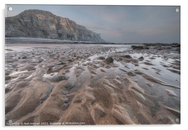 Sand Ripples on Glamorgan Heritage Coast Acrylic by Neil Holman