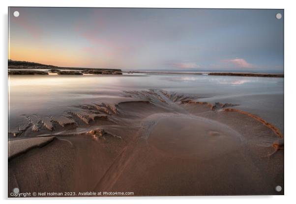 Sand Curve at Sunrise Acrylic by Neil Holman