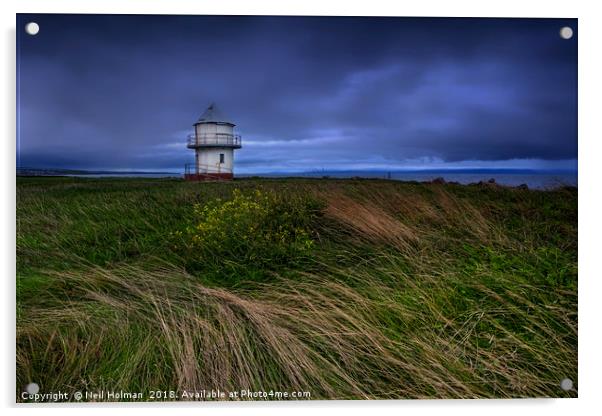 Rhych Point Tower, Porthcawl Acrylic by Neil Holman