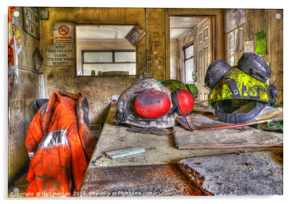 Urbex / Abandoned Colliery Office Acrylic by Neil Holman