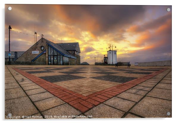 Porthcawl Lifeboat Station Acrylic by Neil Holman