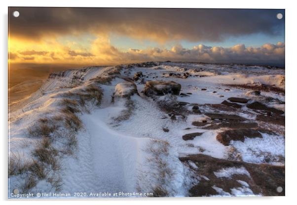 Craig Gwaun Taf Sunrise, Brecon Beacons Acrylic by Neil Holman