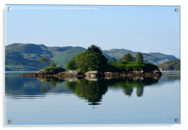 Scottish Island, Eilean De Arg, Loch Riddon Acrylic by Elvia Worrall