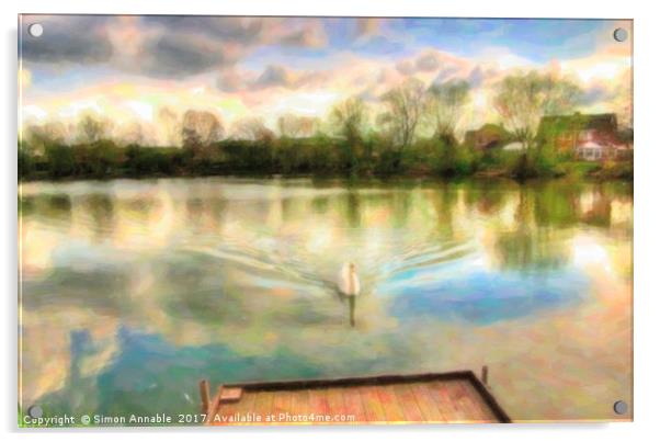 Swan Lake Acrylic by Simon Annable