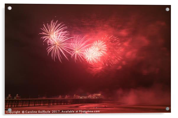 North Pier Fireworks Acrylic by Caroline James
