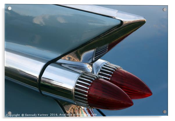 Classic Car Tail Light Acrylic by Gennady Kurinov