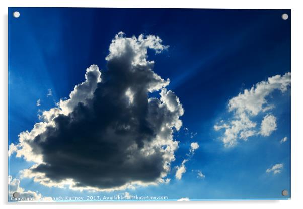 sunbeams and clouds Acrylic by Gennady Kurinov