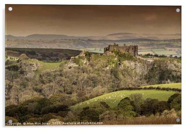 Carreg Cennen Castle Acrylic by Alun Wyn Jones