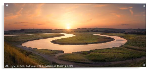 Cuckmere River Sunset Acrylic by Pablo Rodriguez