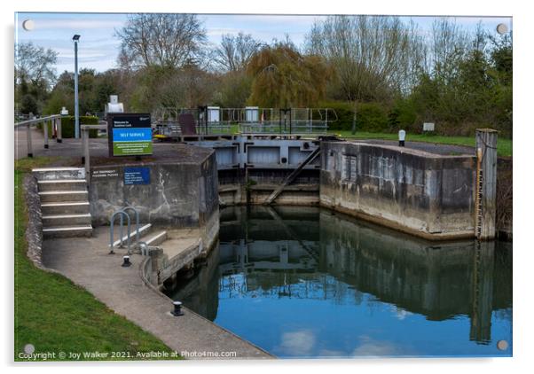 Godstow Lock, Oxford, Oxfordshire Acrylic by Joy Walker