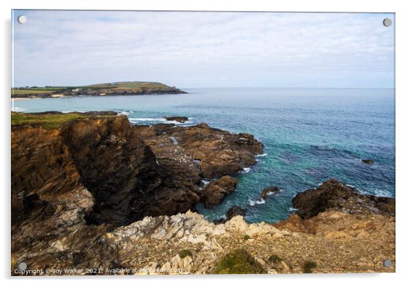 Harlyn Bay, Cornwall, England, UK Acrylic by Joy Walker