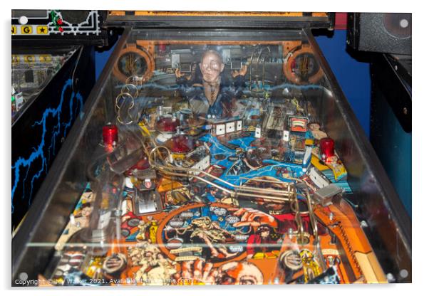A pinball machine Acrylic by Joy Walker