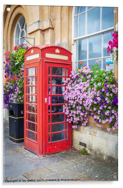 An old phone red box Acrylic by Joy Walker