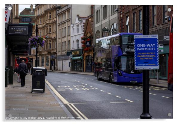 A view of George Street, Oxford, UK during the Covid 19 epidemic Acrylic by Joy Walker