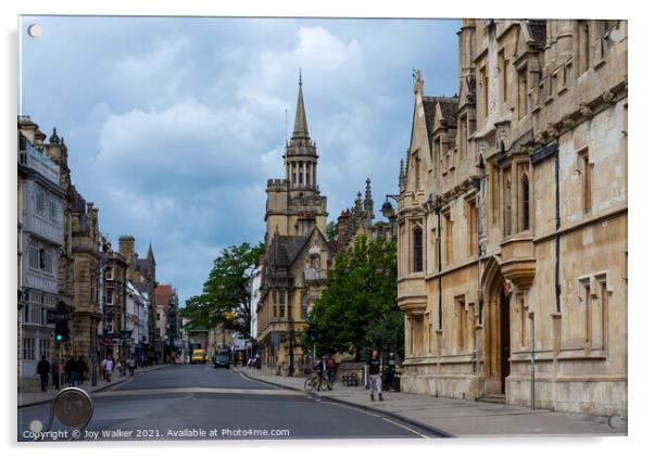 A view of the High Street in Oxford, England UK Acrylic by Joy Walker