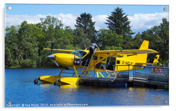 cessna seaplane refueling Acrylic by Sue Wood